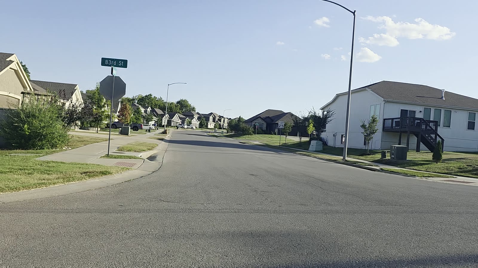 Street of new homes inside Arbor Ridge subdivision, De Soto, Kansas